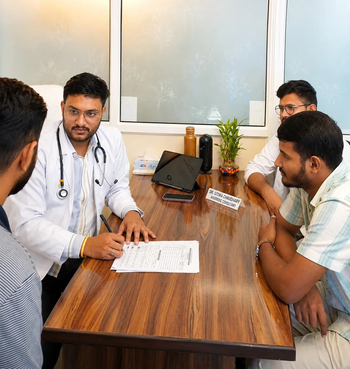 Dr. Ashish Rao consulting at Trayi Ayurveda Jaipur clinic
